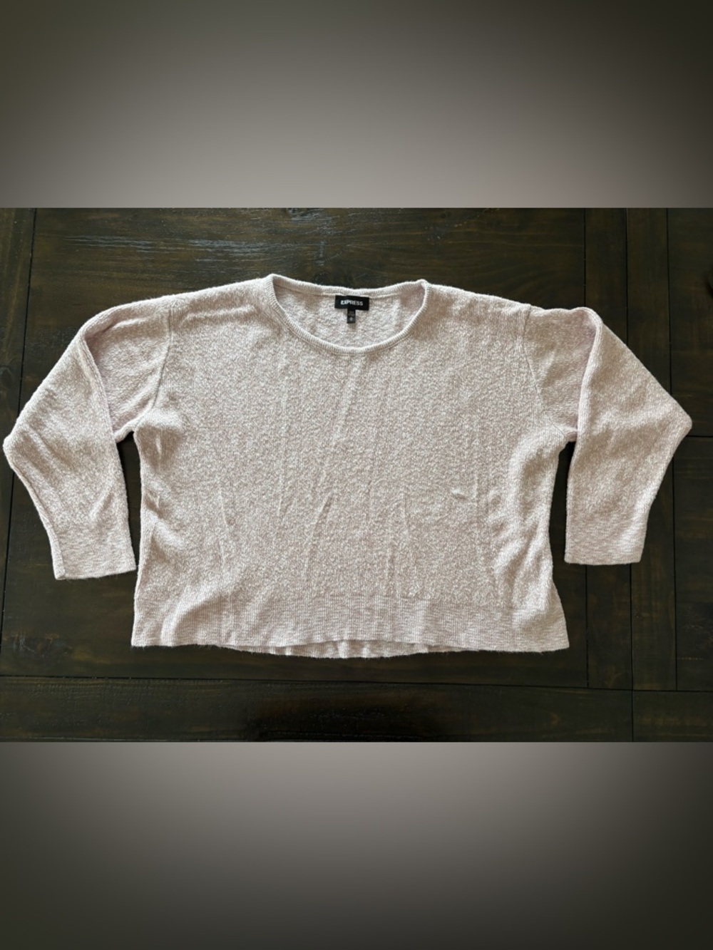 Express | Medium | Blush Pink Knit Casual Relaxed Fit Crewneck Pullover Sweater